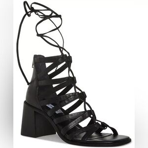 Steve Madden | Cherri30 Sandal Black Leather Size 8M